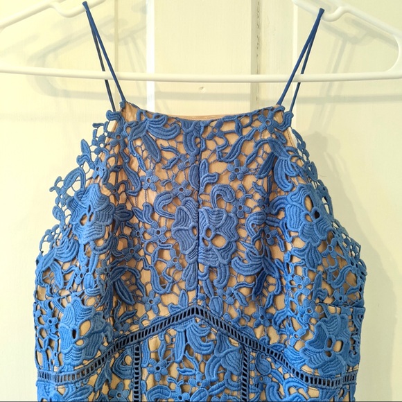 Warehouse Blue Lace Midi Dress - Picture 8 of 12